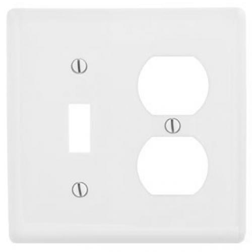WALLPLATE, 2-G, 1) DUP 1) TOG, WH